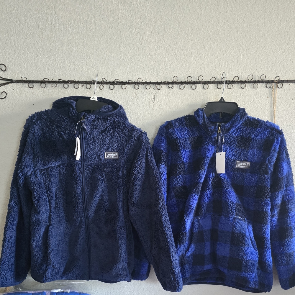 Eddie Bauer Kids Fleece Jackets in Navy and Blue Plaid
